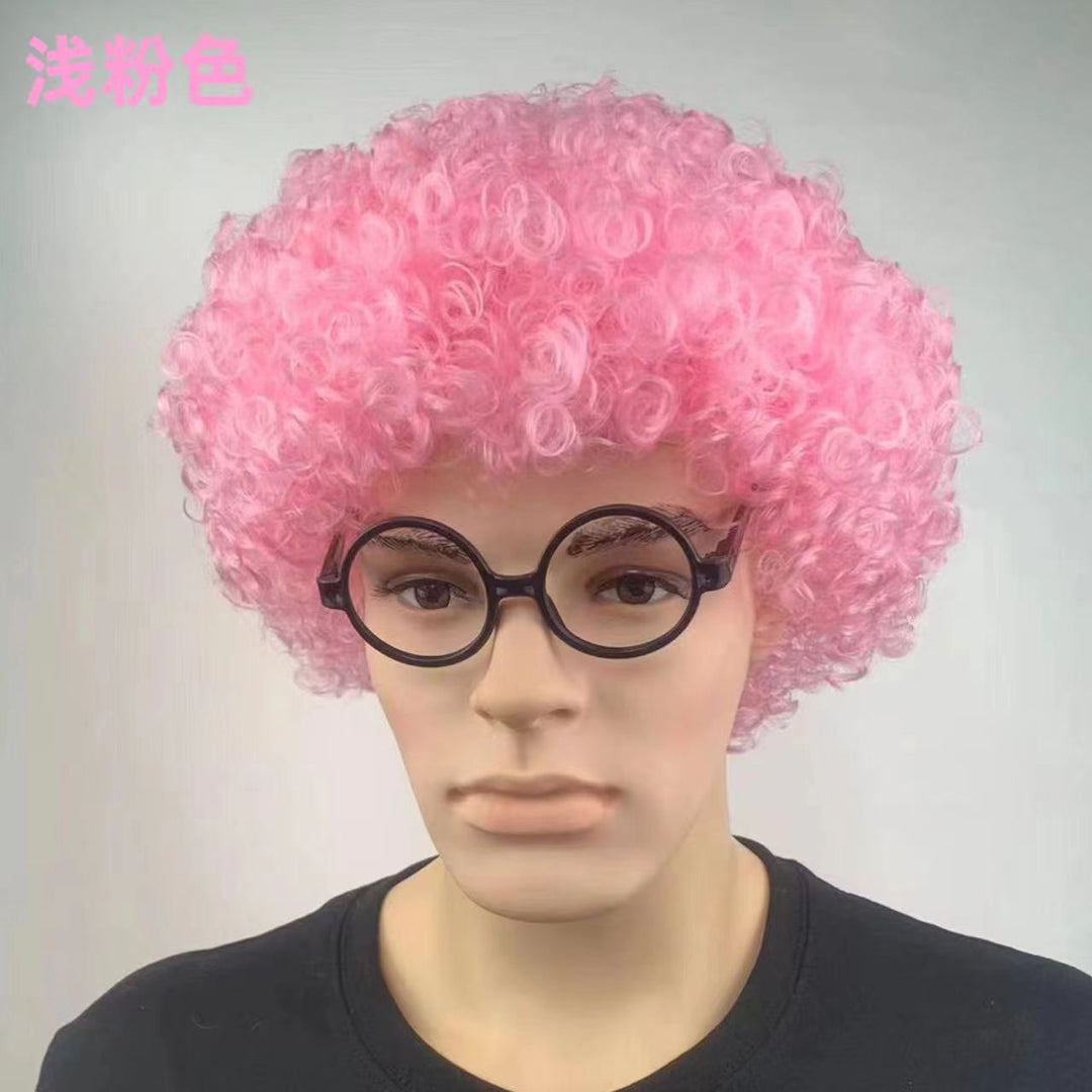 爆炸头假发搞怪小丑头套演出搞笑道具彩色假发套幼儿园表演区材料