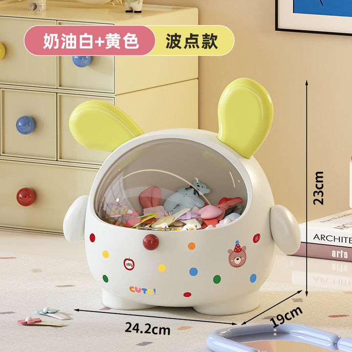 玄关收纳盒家用门口创意卡通塑料带盖大容量钥匙吧台多功能收纳盒