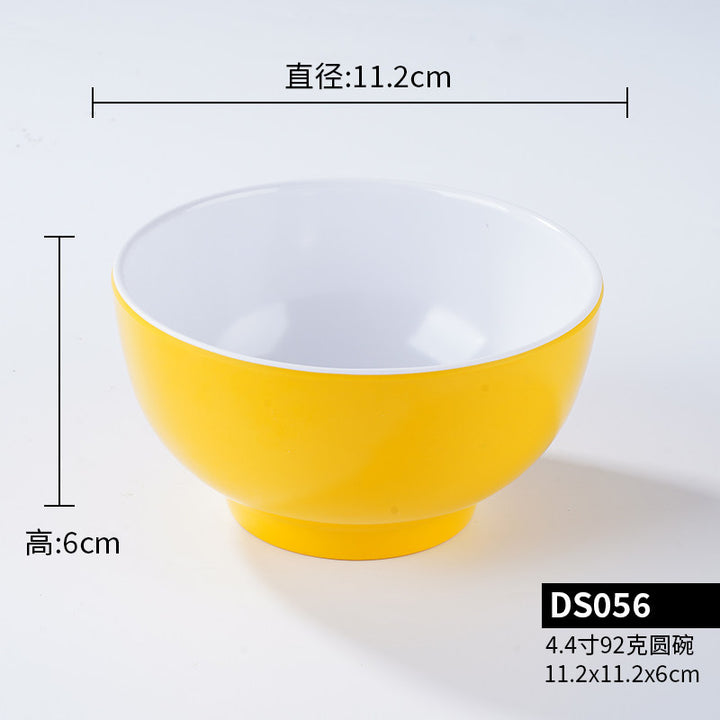 A5密胺小碗双色食堂餐具商用饭店餐饮米饭碗塑料小汤碗火锅蘸料碗