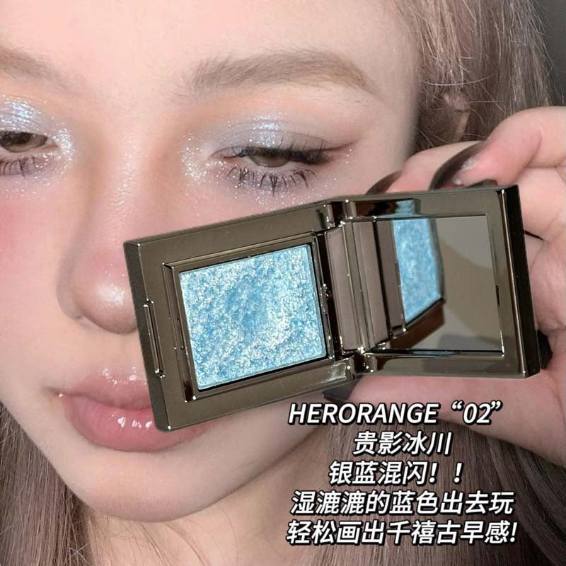 HERORANGE~轻奢贵影单颗眼影珠光爆闪变色龙碎钻提亮土豆泥眼影盘