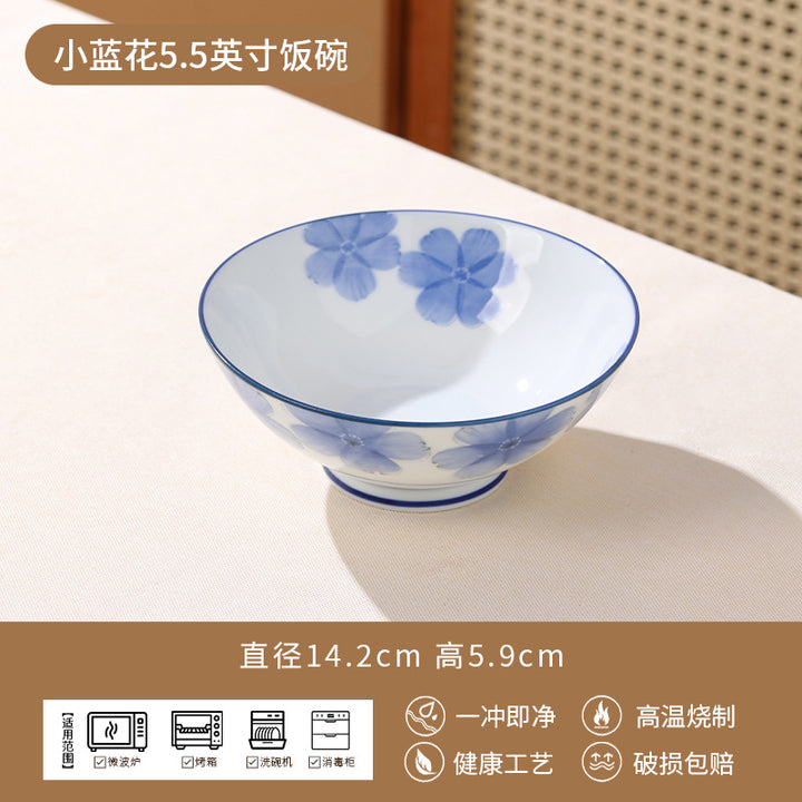 Ceramic Tableware Set Bowl Home High Temperature Underglaze Ceramic Bowl Porcelain Bowl Large Bowl Bowl & Plate