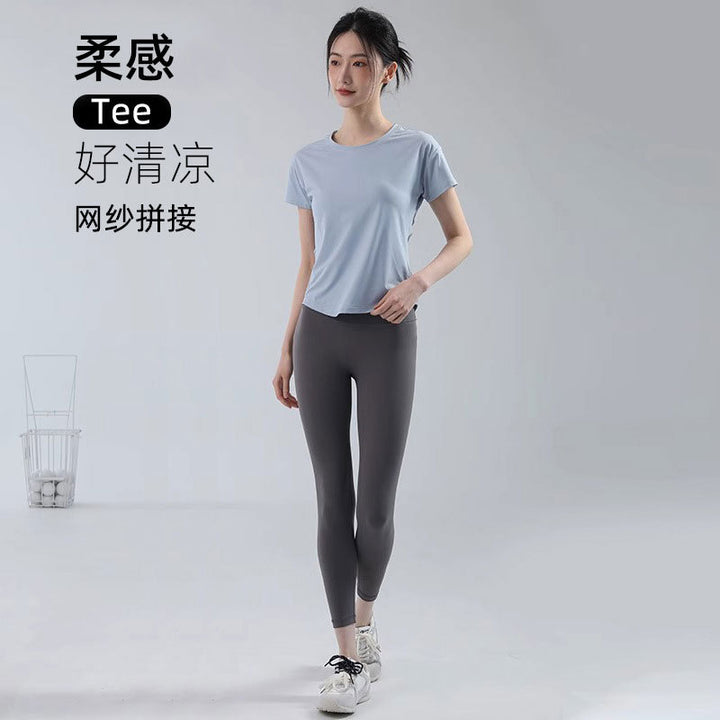 Summer Thin Slimming Sports Women Fitness Short Sleeve
