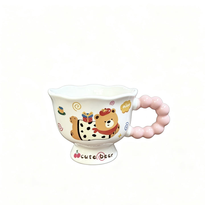 动物苹果高颜值吸管杯马克杯陶瓷杯子水杯盖勺可爱礼盒生日创意物