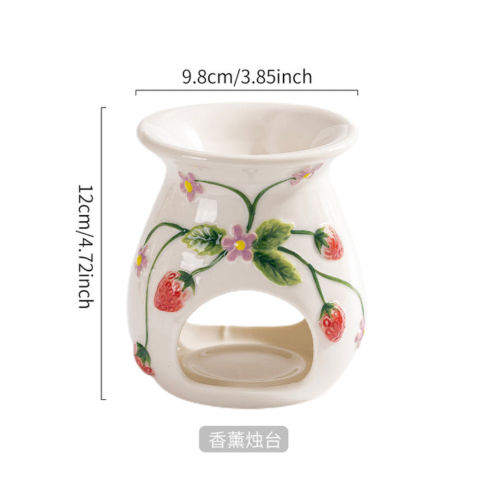 高温釉下彩陶瓷餐具 原创手绘草莓外贸出口陶瓷 创意家用派对餐具