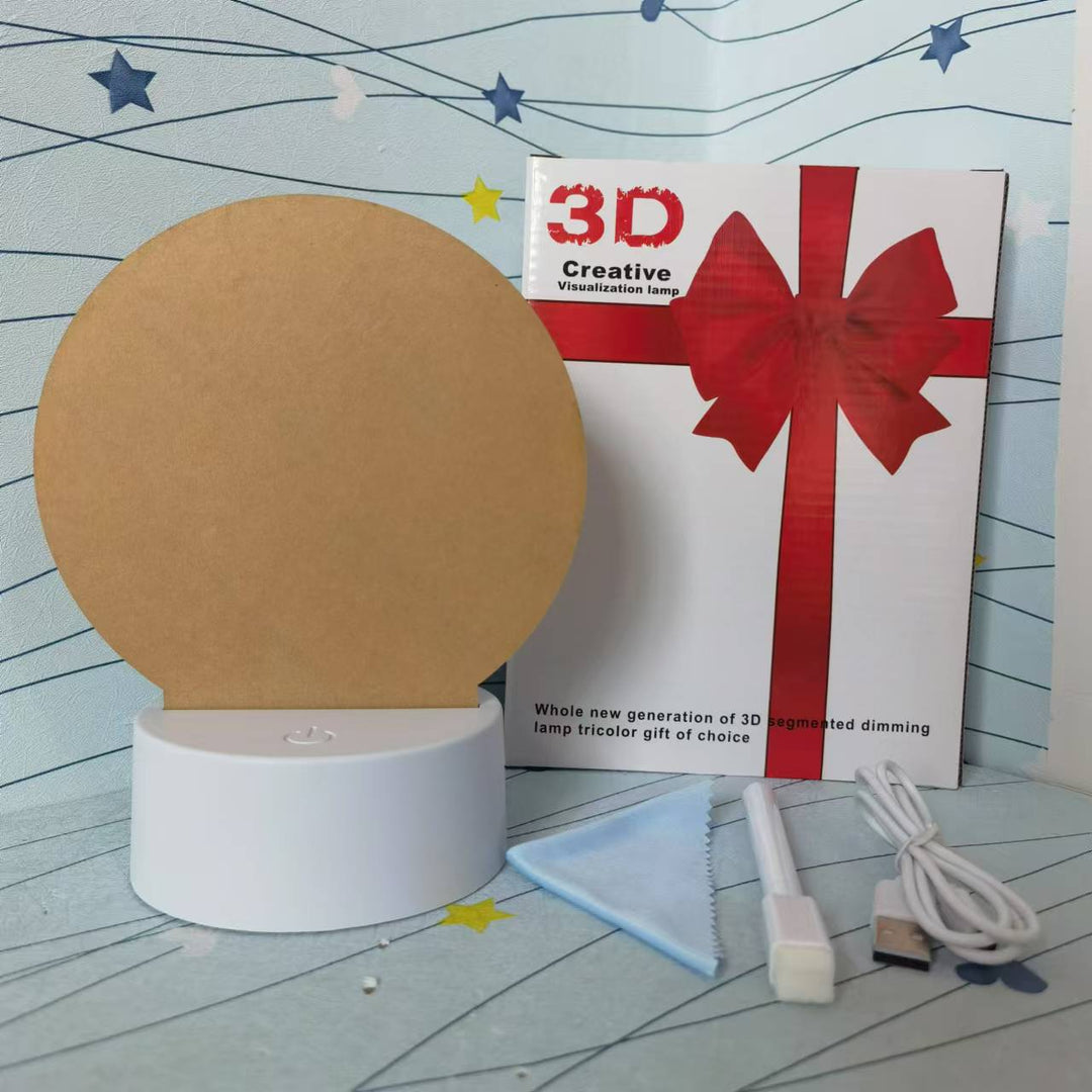 批发3D小夜灯 USB儿童卡通圣诞礼物小夜灯手写亚克力七彩遥控台灯