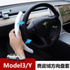 适用特斯拉ModelY3方向盘套 焕新翻毛皮方向盘套四季通用麂皮绒套