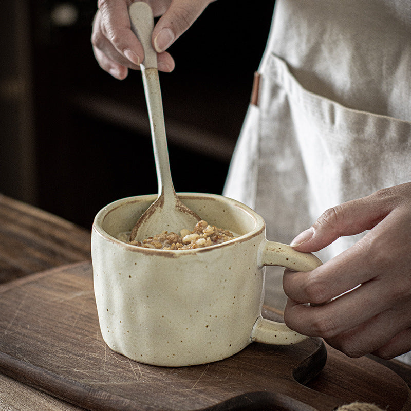Mug Vintage Ceramic Coffee Cup Home Water Cup Japanese Style Spoon Spoon