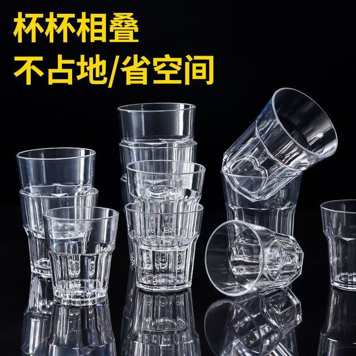 啤酒杯扎啤杯大容量啤酒杯亚克力加厚商用带手把塑料酒杯时尚