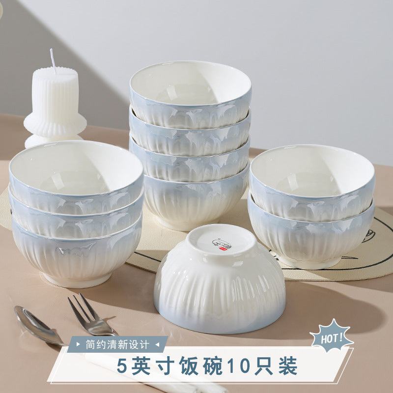 洛可可高颜值餐盘陶瓷盘子家用碗碟套装高级感高温烤花碟子菜盘