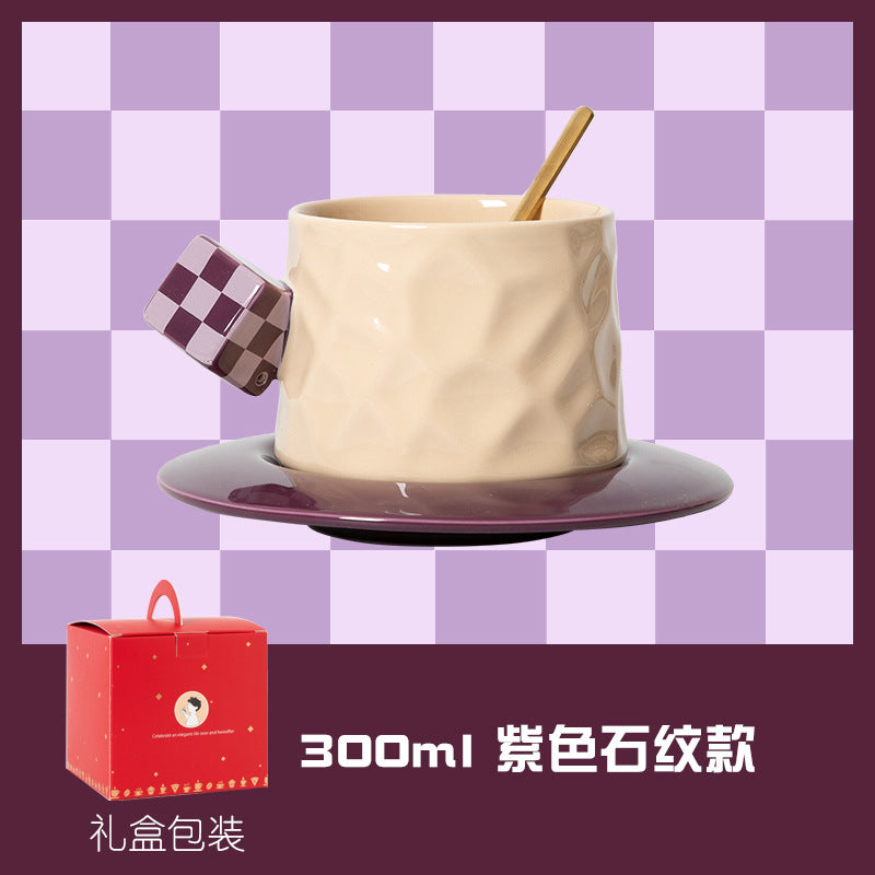 魔方陶瓷咖啡杯套装高端设计高级感高颜值杯碟马克杯子下午茶欧式