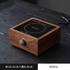 电陶炉胡桃木煮茶炉围炉煮茶器玻璃烧水壶家用电热茶炉茶具泡茶炉