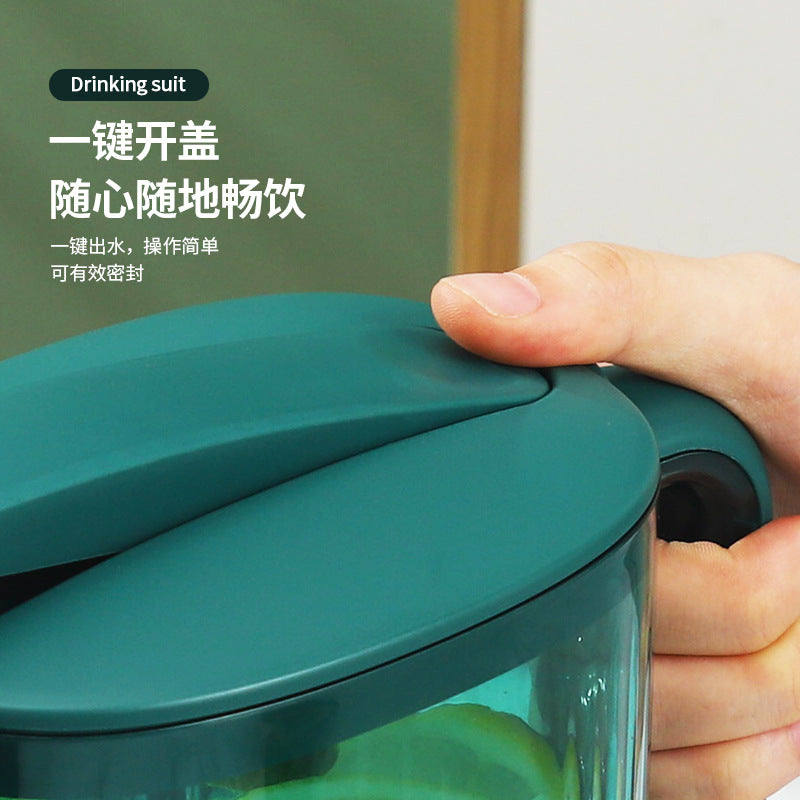 现货冷水壶水杯托盘组合 塑料茶壶水果茶透明凉水壶饮水用具套装