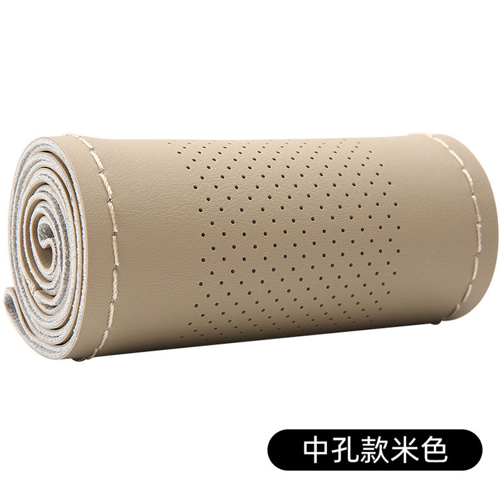 Top Layer Cowhide Steering Wheel Cover Large All Season Universal Car Genuine Leather Grip Cover