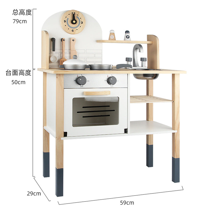 丹麦儿童过家家岁6厨房煮饭玩具仿真声光冰箱套装模拟做饭木灶台