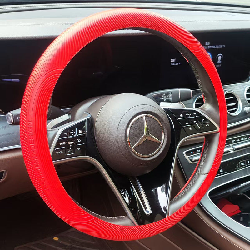 Car Steering Wheel Cover Silicone Thin Non Slip Grip Cover All Season Universal