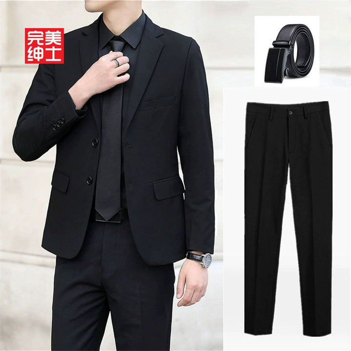 春秋季青年商务西服套装男士西装西裤三件套婚庆礼服新郎伴郎团体