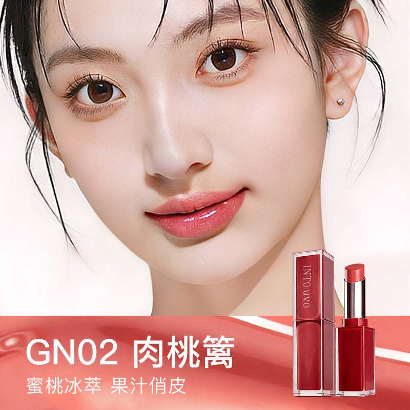 INTOUVO镜光口红显色持妆水润镜面不易沾杯水光滋润保湿轻盈裸色