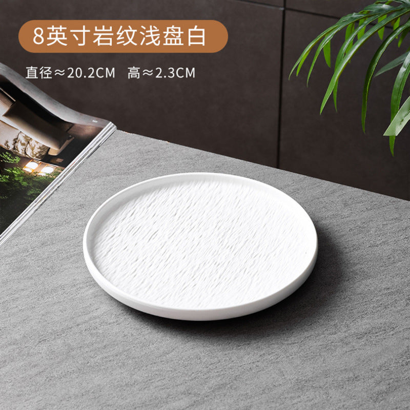 碗碟套装家用黑白岩纹高颜值饭碗盘子乔迁碗筷碗具釉下彩餐具套装