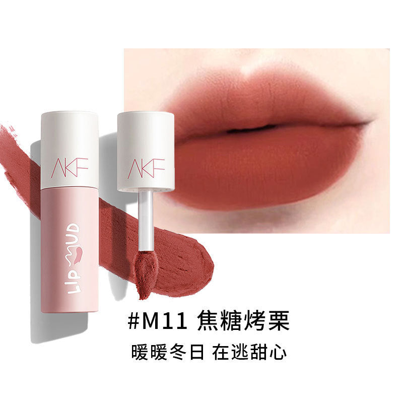 AKF Lip Mud Lipstick Women's Transfer-Proof Matte Lip Gloss
