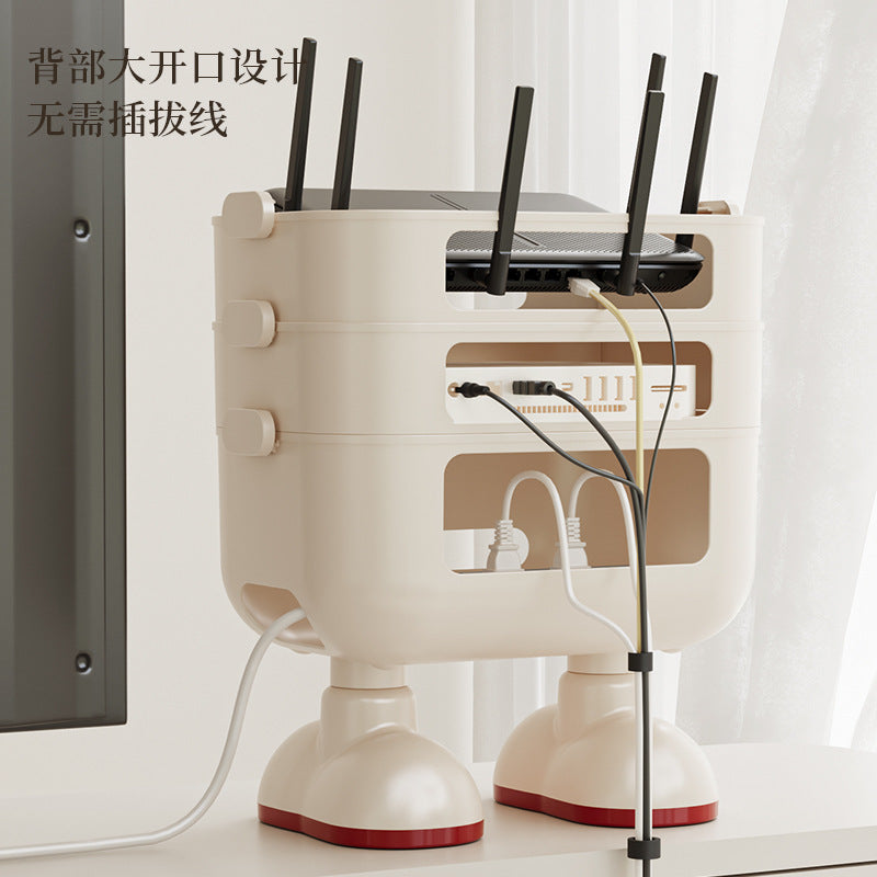 wifi路由器收纳盒家用客厅电源插座排插无线光猫机顶盒整理置物盒