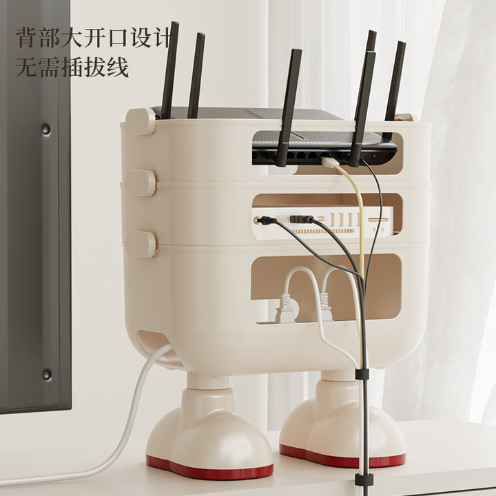 wifi路由器收纳盒家用客厅电源插座排插无线光猫机顶盒整理置物盒