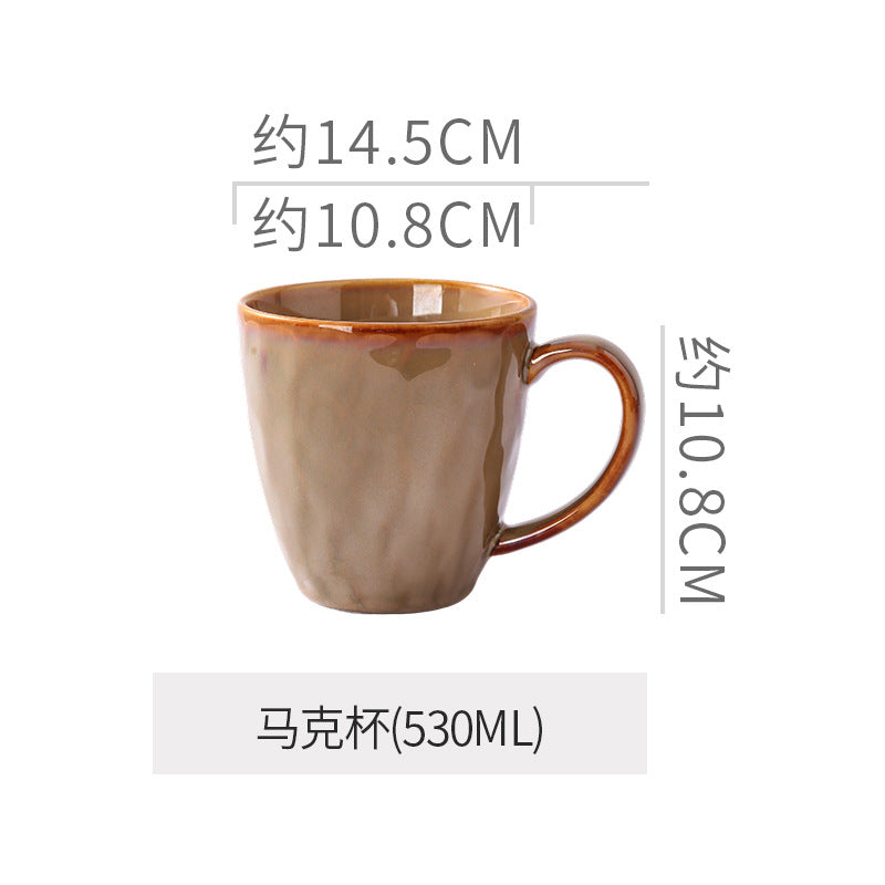 复古碗盘套装 异型大中小碗 日式窑变陶瓷餐具创意酒店牛排盘批发