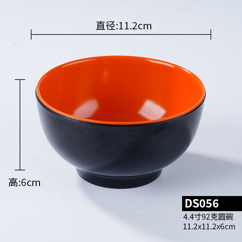 A5密胺小碗双色食堂餐具商用饭店餐饮米饭碗塑料小汤碗火锅蘸料碗