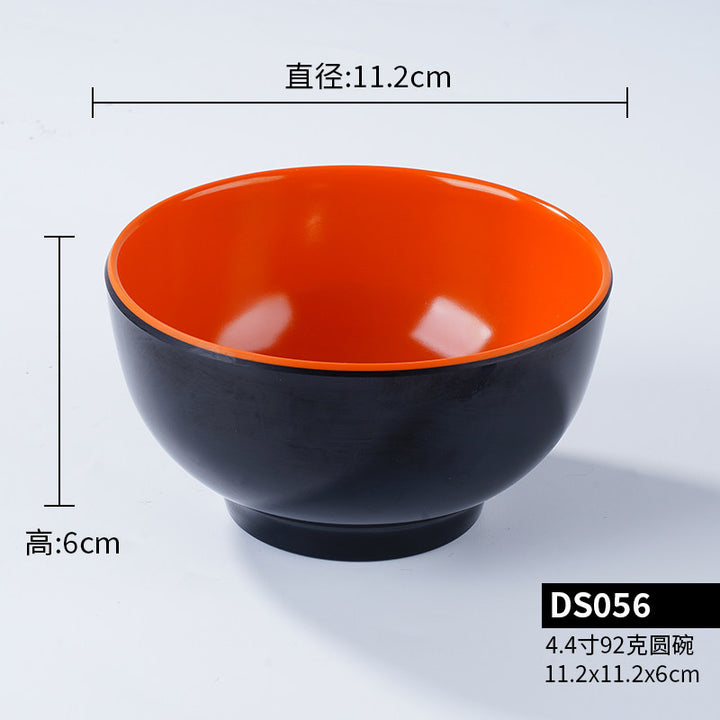 A5密胺小碗双色食堂餐具商用饭店餐饮米饭碗塑料小汤碗火锅蘸料碗