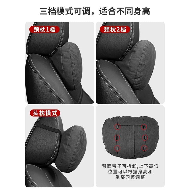 适用于特斯拉翻毛皮头枕model3/modely/model3s护颈枕头汽车用座