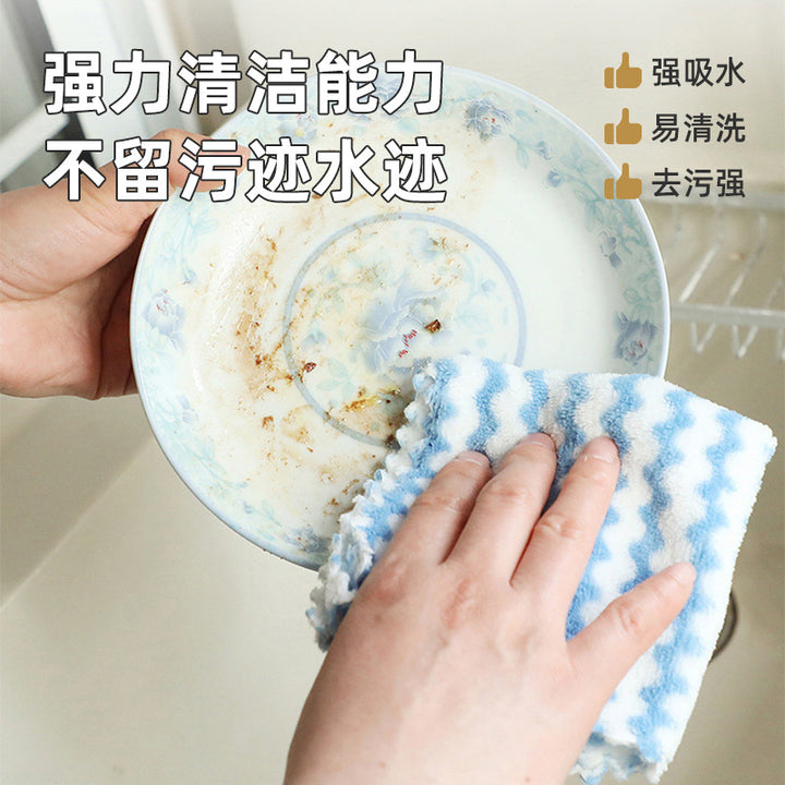 厨房专用水波纹洗碗布家用懒人擦玻璃桌子清洁多功能不沾油抹布