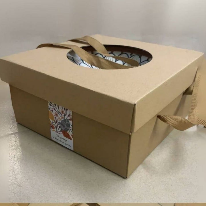 创意陶瓷牛皮盒餐具套装 碗盘碟礼盒装 开业活动礼品商务促销送礼