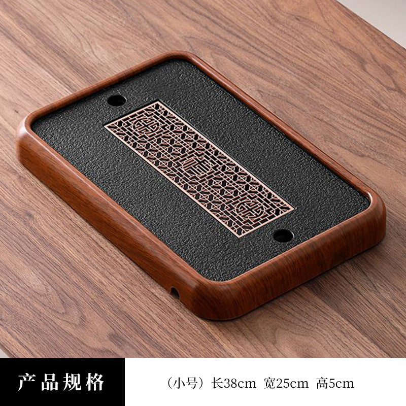 A类仿乌金石方形蓄水茶盘套装防霉家用办公茶台沥水茶具排水托盘