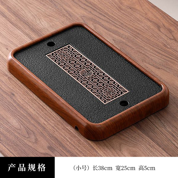 A类仿乌金石方形蓄水茶盘套装防霉家用办公茶台沥水茶具排水托盘