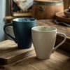 精致简约浮雕竖纹马克杯复古陶瓷杯子办公室水杯高级感咖啡杯家用