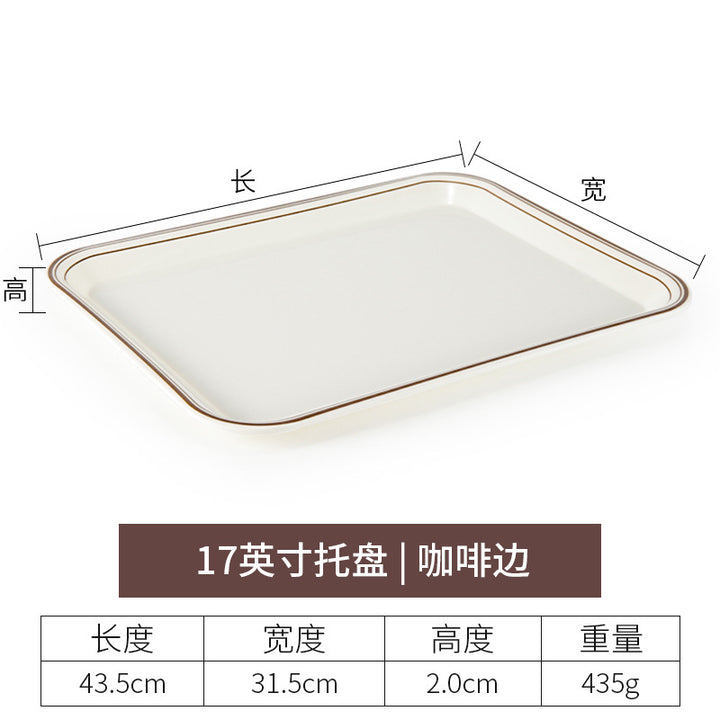 密胺托盘长方形盘塑料茶水杯盘端菜盘亚马逊餐盘蛋糕面包托盘商用