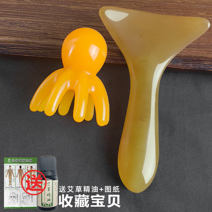 章鱼按摩刮痧梳八爪鱼头部面部拨筋棒点穴笔经络梳子提拉神器工具