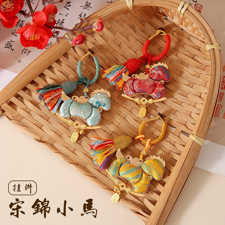 Horse Year Lucky Wealth Keychain – New Chinese Style Metal Key Ring