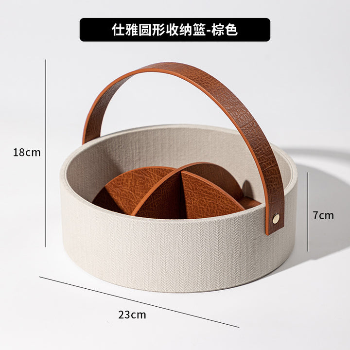 手提遥控器收纳盒高级创意客厅茶几桌面分类整理盒皮质玄关收纳盒