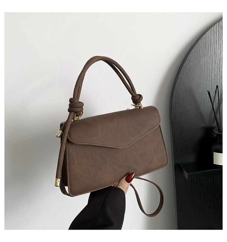 Spring Elegant Fashion Design Single Shoulder Stylish Vintage Minimalist Texture Handheld Crossbody Small