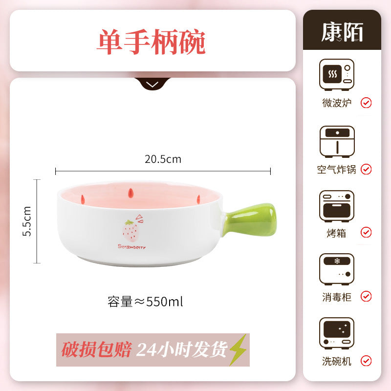 Cute Women Bowl & Plate Home Set Underglaze Ceramic Tableware Creativeins Bowl & Plate Home