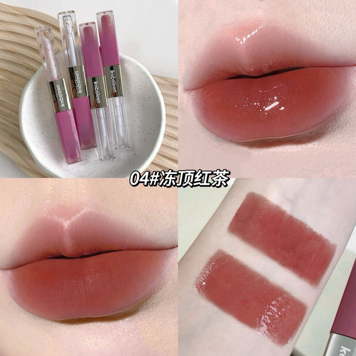 kobeleen双头持色唇釉裸色镜面水光唇蜜唇釉淡妆伪素颜嘟嘟唇口红