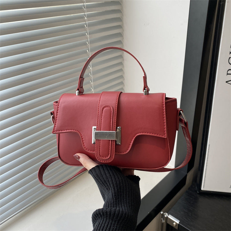 Korean Style Minimalist Small Square Bag – Belt Buckle Crossbody Shoulder Bag