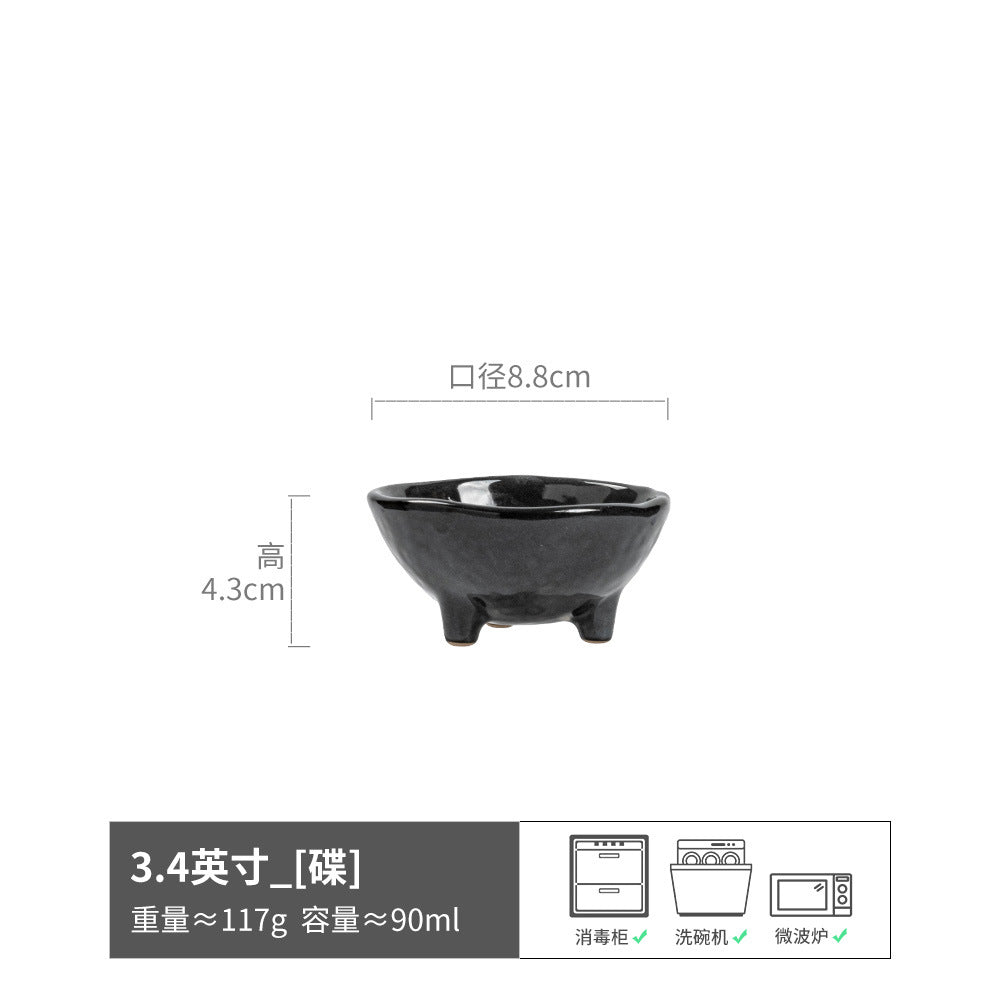 蘸料碟日式陶瓷碟子家用火锅专用调料小碗餐厅创意餐具味碟吐骨碟