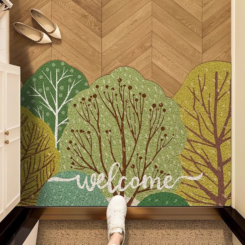 Floral Floor Mat Home Entryway Foot Mat Entryway Decor Stain Resistant Door Mat