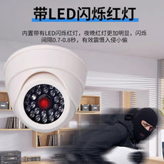 跨境现货红外假监控摄像头室内海螺led假模型带灯白色车载监控器