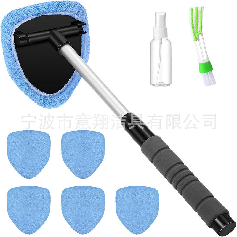 汽车挡风玻璃擦清洁刷除雾车窗刷超细纤维洗车玻璃窗刮伸缩杆跨境