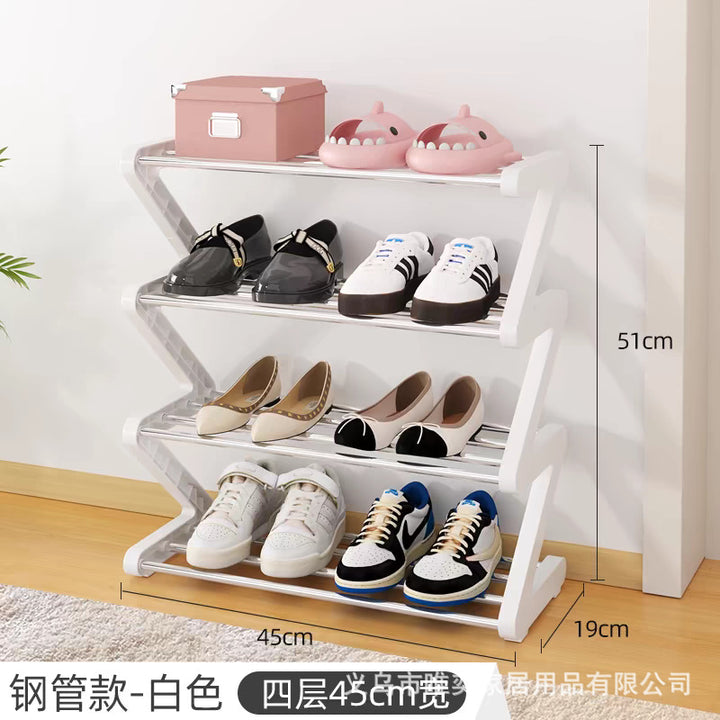 Z-Shape Shoe Rack – Stackable Multi-Layer Home Entryway Shoe Organizer