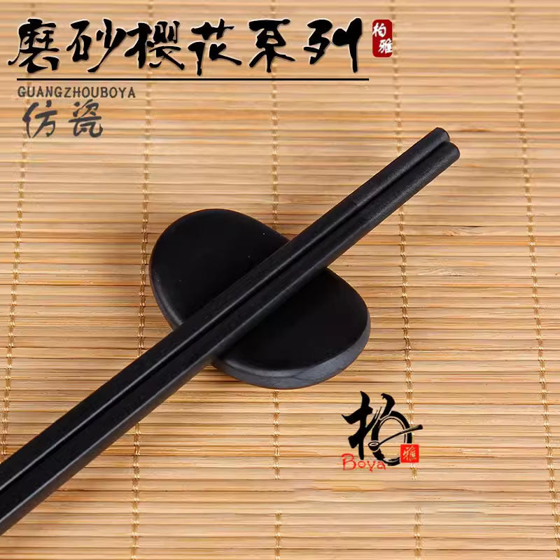 密胺面碗餐具店用黑色仿瓷塑料拉面馆汤饭碗盘家用商用斗笠碗批发