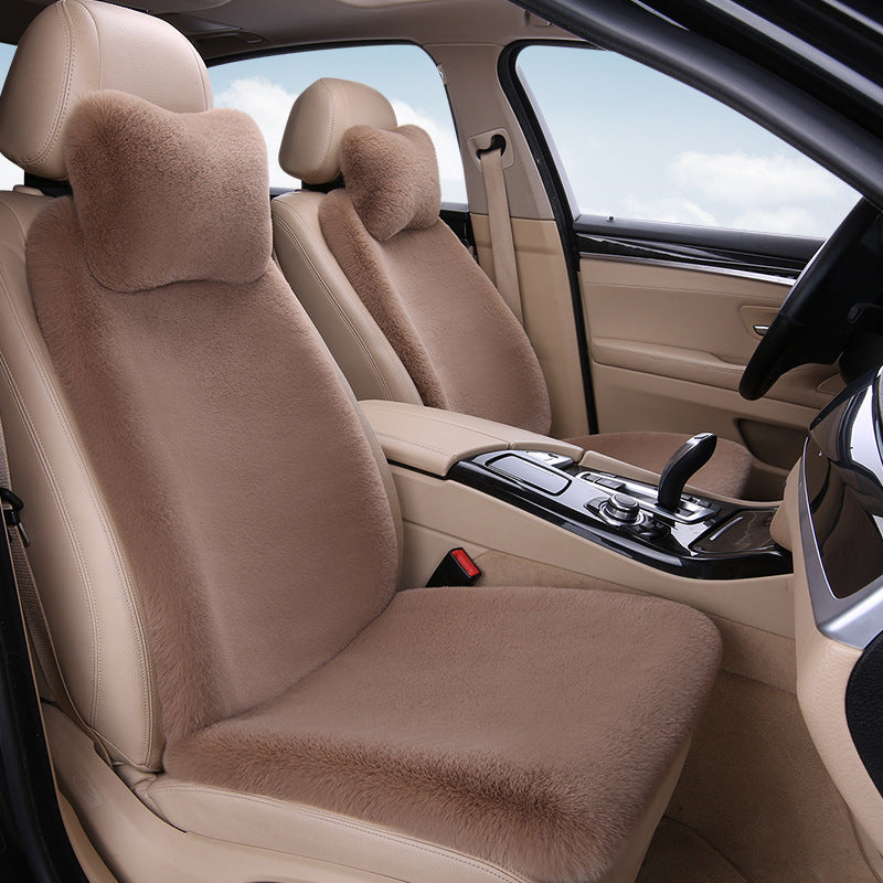 Thickened Winter __NS 99__h Car Seat Cushion – 3-Piece Backrest Short Fur Single Seat Cover