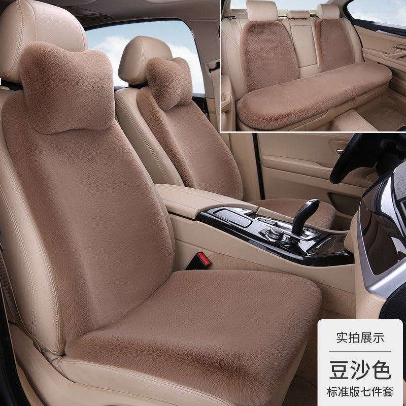 Thickened Winter __NS 99__h Car Seat Cushion – 3-Piece Backrest Short Fur Single Seat Cover